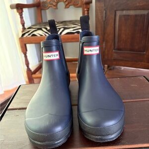 Hunter Navy Ankle Rain Boots